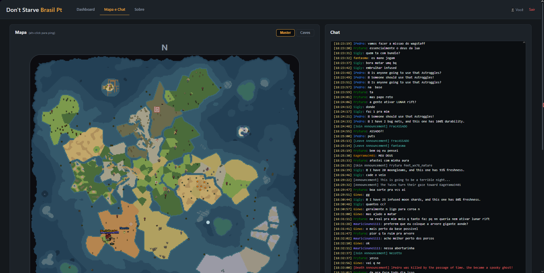 Mapa e chat